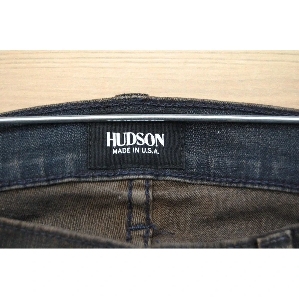 Hudson Jeans Womens 25 Black Nico Super Skinny‎ Midrise Stretch Denim Made USA
